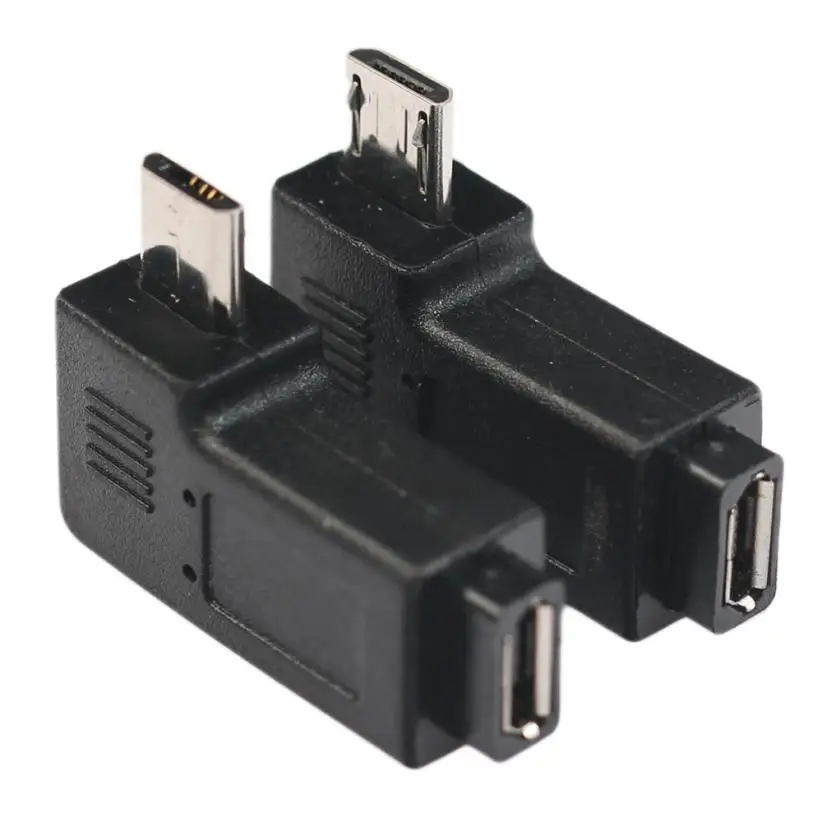 Новый 90 градусов левый + правый угол микро USB B штекер для женского штекера