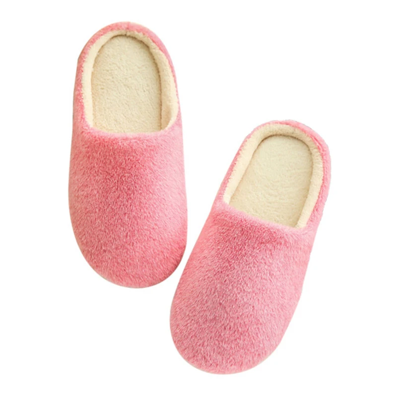 Женские домашние тапочки мягкие плюшевые одноцветные теплые Pantuflas Осень-зима 2019 |