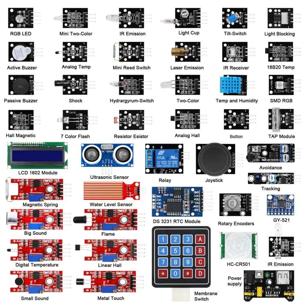 Стартовый комплект модулей датчика s 45 в 1 лучше чем датчиков 37 для Arduino UNO