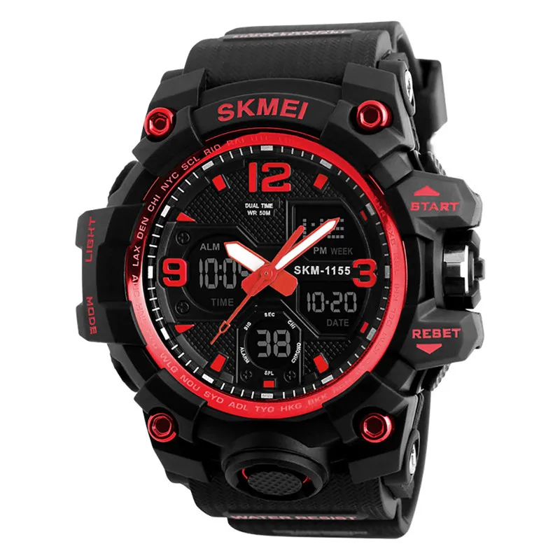 B Часы Новая мода Секундомер reloj relogio skmei мужские спортивные часы с двойным дисплеем цифровые светодиодные электронные часы montre homme montre# A - Цвет: B