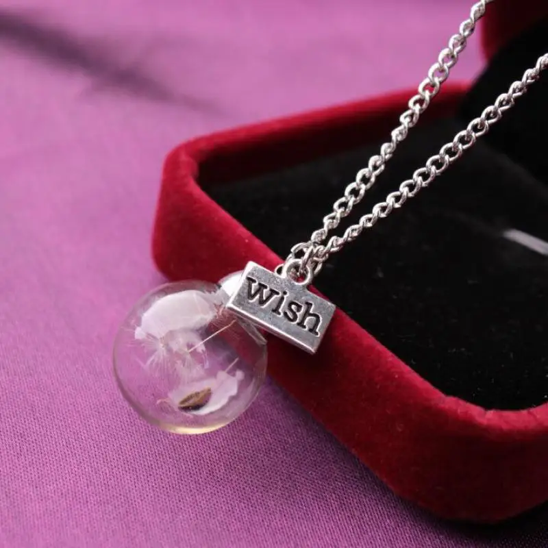 Лидер продаж ожерелье из хрустального стекла с одуванчиком Сделайте одно