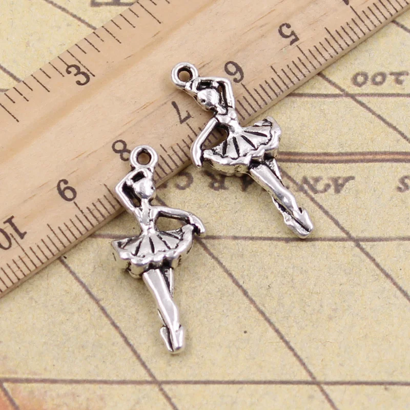 15pcs Charms Ballet Dancer Girl 31x14mm Tibetan Pendants Crafts Making Findings Handmade Antique Jewelry DIY Necklace | Украшения и