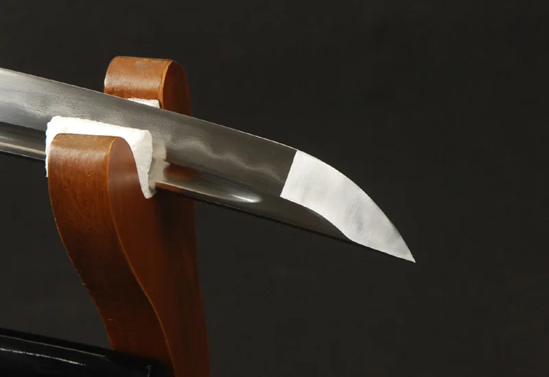 Handmade Samurai Tanto Japanese Short Sword Folded Steel Clay Tempered Sword Battle Ready Full Tang Cutting Practice Short Knife
