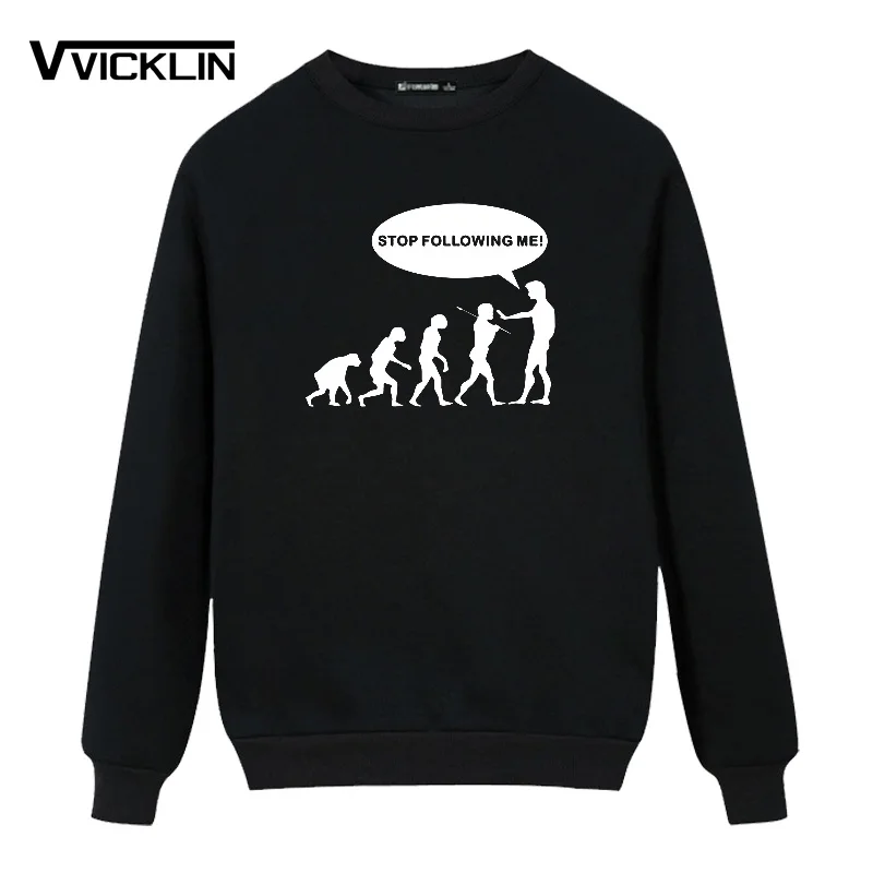 Забавные флисовые толстовки с надписью STOP следуй ME Evoloution Cavemen Мужская модная