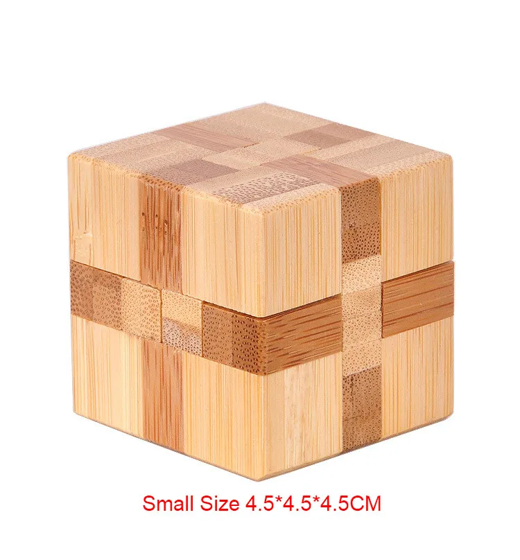 9pcs/set Design Bamboo IQ Brain Teaser Kong Ming Lock 3D Wooden Interlocking Burr Puzzles Game Toy For Adults Kids | Игрушки и хобби