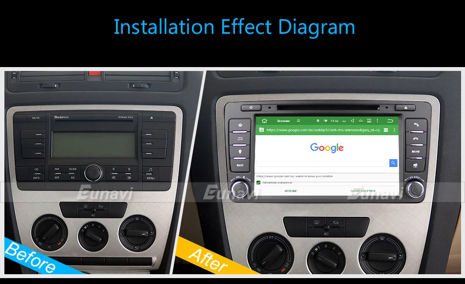 Eunavi Восьмиядерный 2 din 8 ''Android 9,0 4G ram автомобильный dvd-плеер для Skoda Octavia A7 gps навигация радио мультимедиа DAB