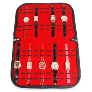 Чехол для часов из искусственной кожи с 20 слотами, с молнией и антресоном, Портативная сумка, искусственная сумка для хранения часов, держатель для дисплея