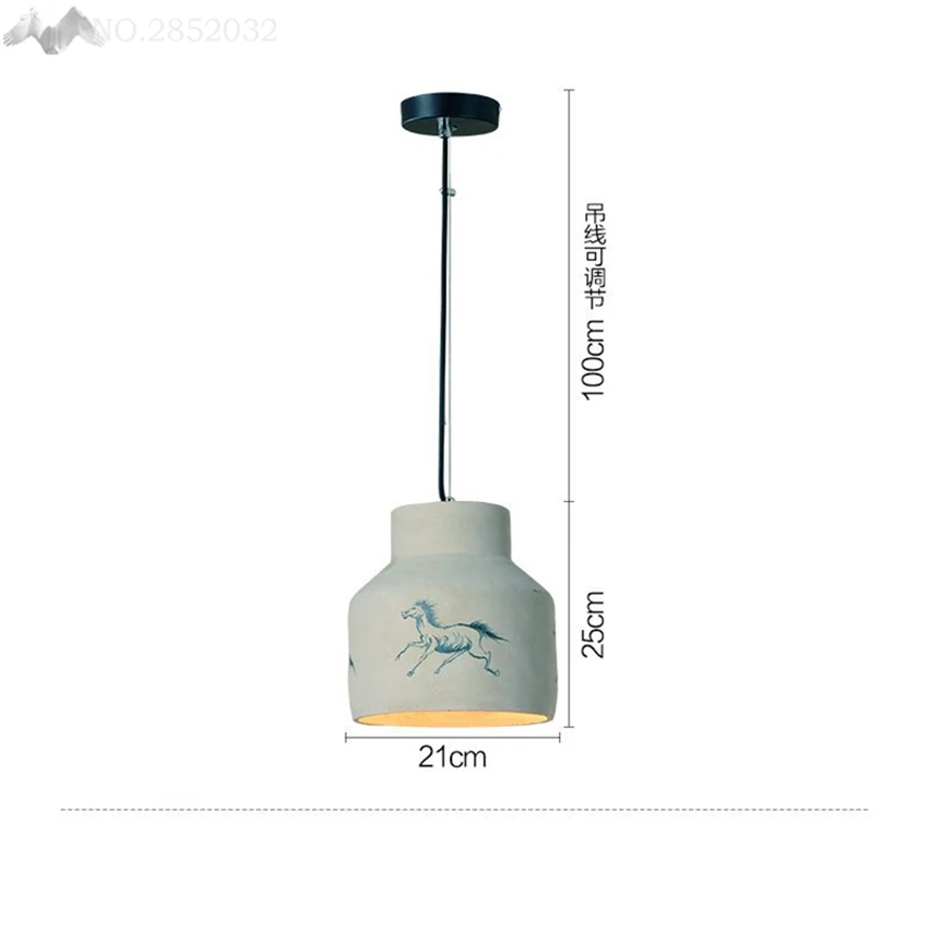 JW скандинавские подвесные светильники в ретро стиле Подвесная лампа из цемента