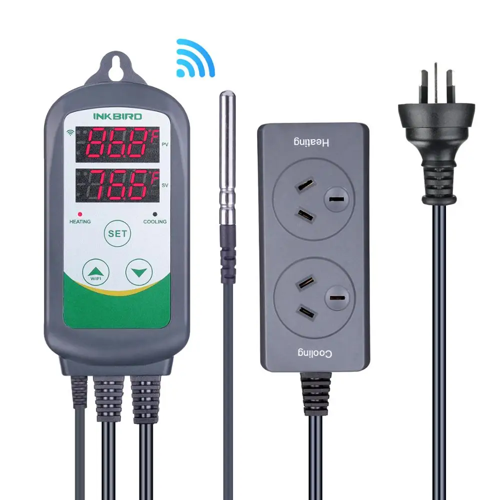

Inkbird ITC-308 WIFI AU Plug Heating Cooling Dual Relay Digital Temperature Controller Thermostat Thermoregulator For Warm Room