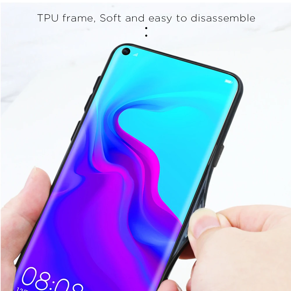 Tempered Glass Case for Huawei Nova 4 p20 P30 Pro gradient Shockproof Cover honor v20 mate 20 P20 Lite |