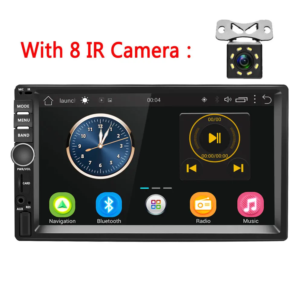 With 8 IR Camera AMPrime Android 2 din автомобильное радио gps wifi стерео радио 7 ''сенсорный экран 2din MP5 плеер Автомобильный мультимедийный плеер авторадио - Цвет: With 8 IR Camera