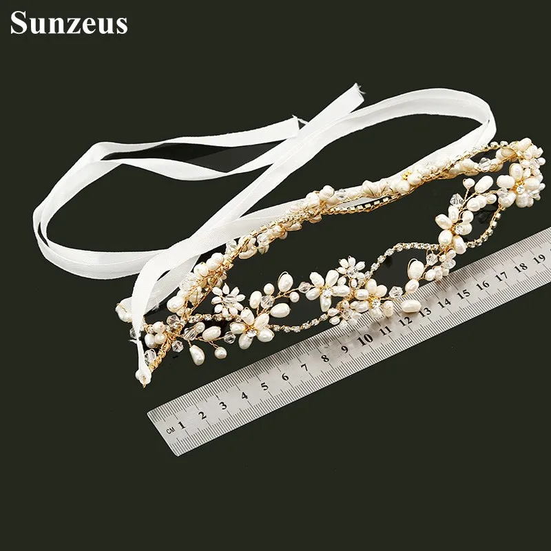 Кристаллы Жемчуг Роскошные Свадебные повязка на голову свадебные аксессуары, очаровательный в торжественном стиле торжественные вечерние украшение для волос голова пояс SHA55