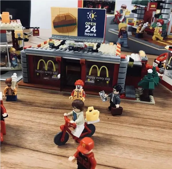 4 в 1 SD6901 мини уличный вид светодиодный McDonaldss Ресторан Дом строительные блоки модель Архитектура DIY игрушки с фигурами для детей