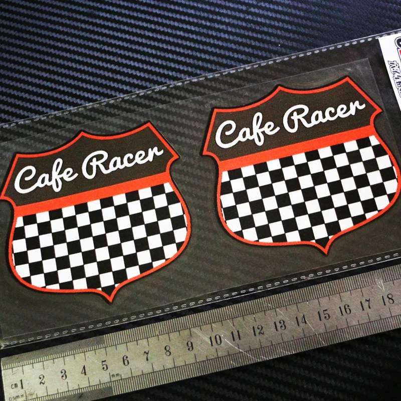 Sixsub Кафе RACER Plastificado Adhesivos Negro Rojo motos pegatina автомобили отражательные переводные