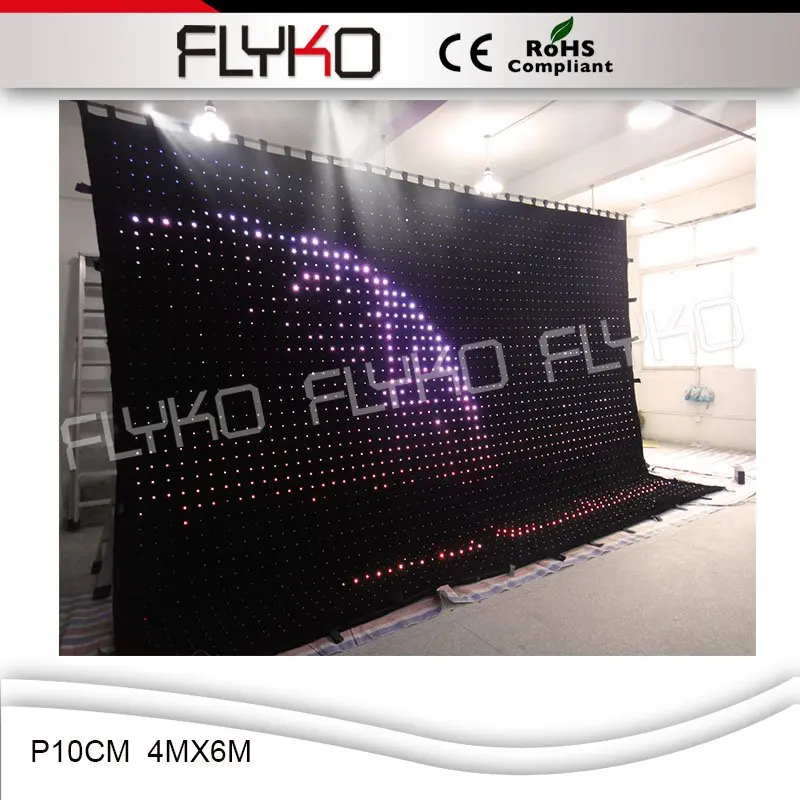 CE ROHS красивый светодиодный видео экран для концертной сцены p10cm 4 м x 6 занавес |