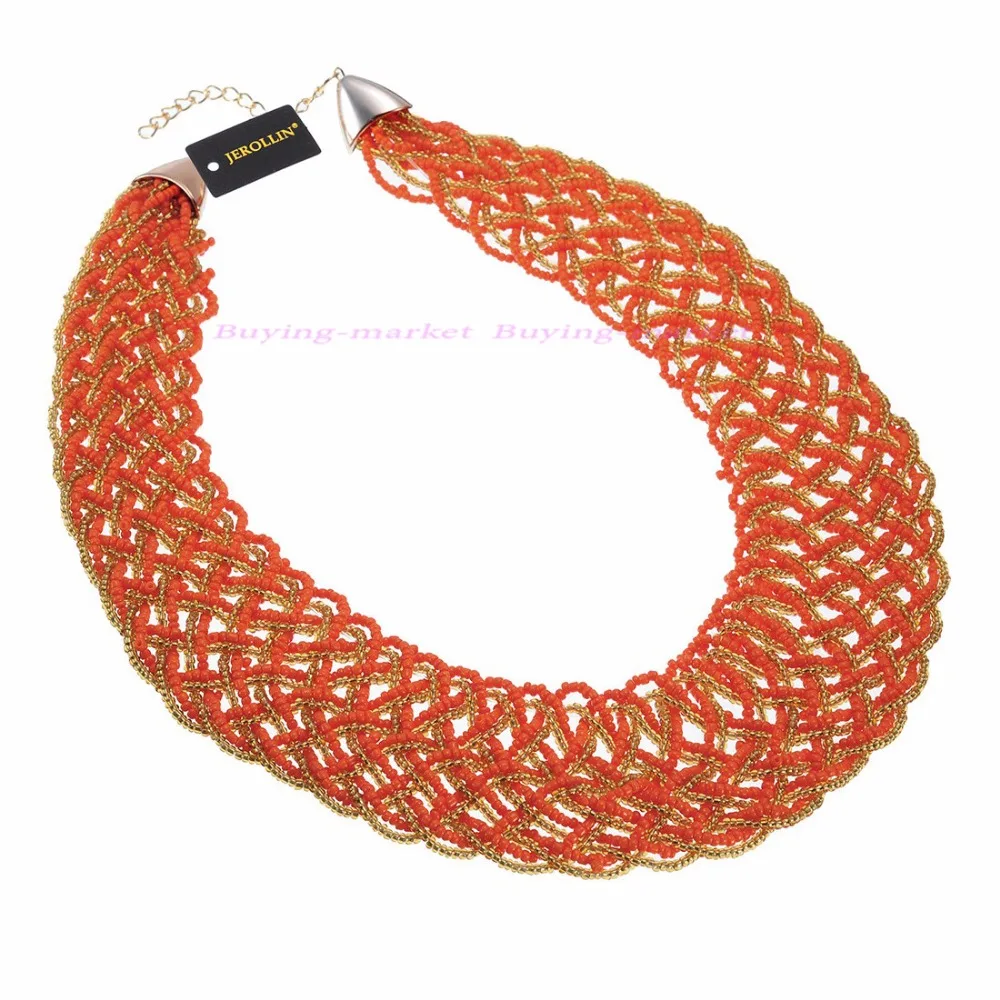 Модная Золотая цепочка 11 видов цветов бисер из смолы колье подвеска нагрудник