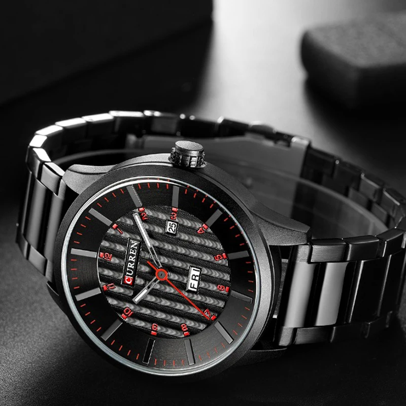 CURREN 8316 мужские модные брендовые часы со стальным ремнем и календарем