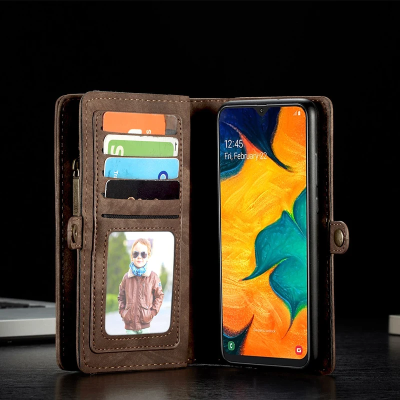 Винтажный чехол-кошелек для Samsung Galaxy A71 A51 A70 A50 A40 A30 A20 A20e прочный кожаный флип-чехол