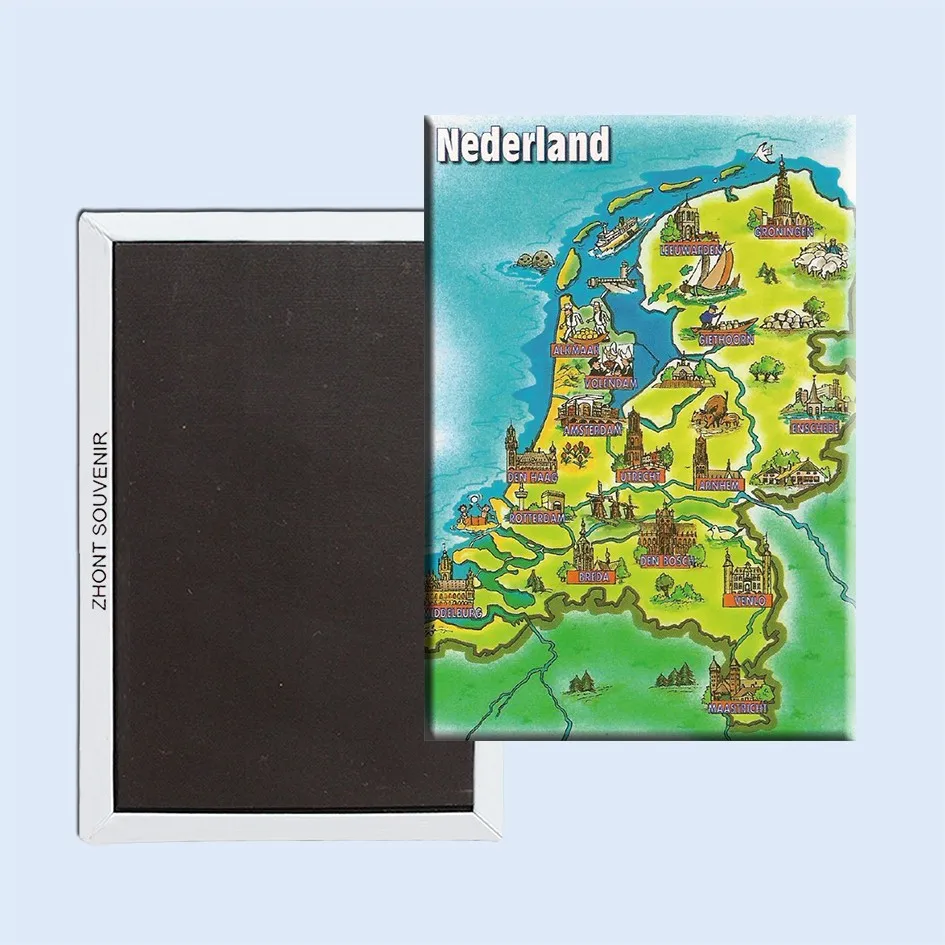 

Tourist Magnets 78*54mm Nederland Map Vintage Postcard Magnet 20052 Tourist Memorabilia Gift