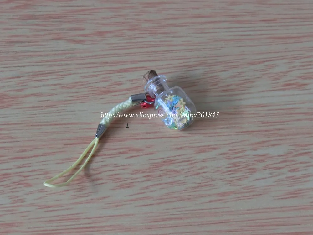 10 шт. стеклянная бутылка с деревянной пробкой подвеска украшение длинная