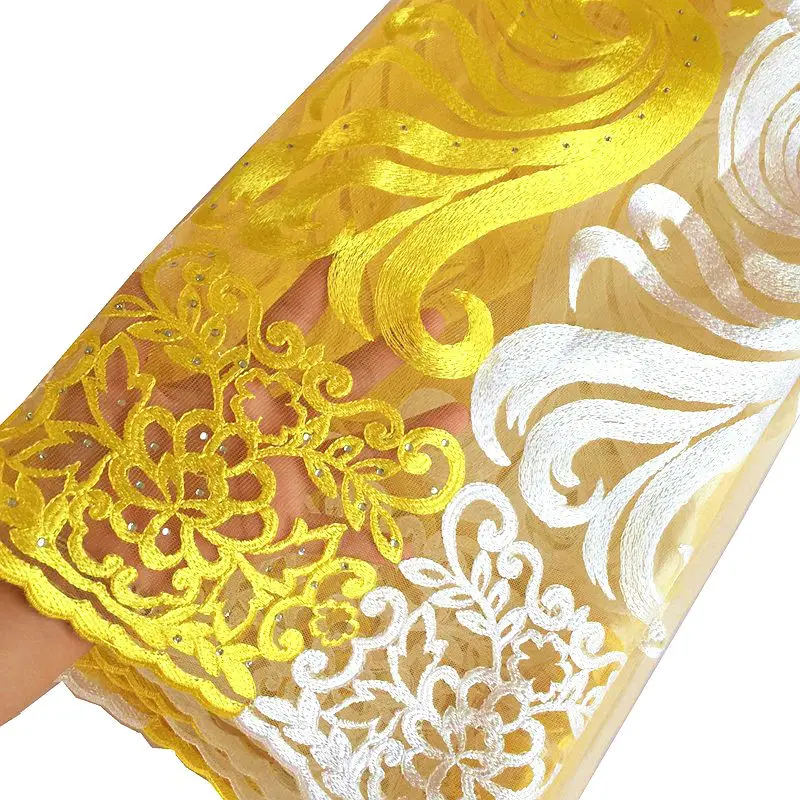 Фиолетовая африканская кружевная ткань для aso ebi оранжевая кремовая желтая французская кружевная ткань с камнями белая последняя Тюлевая кружевная ткань
