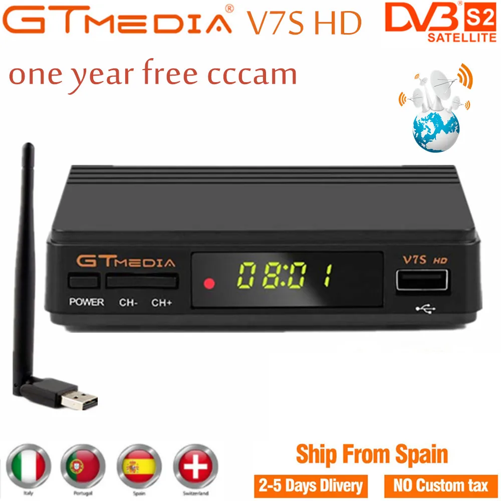 Full HD 1080 P DVB S2 спутниковый прием ТВ Freesat V7 hd с usb wifi dongle поддерживает YouTube 1 год Cccam