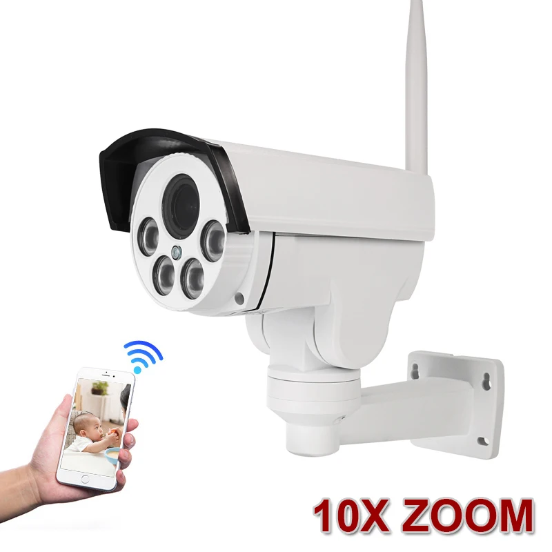 10х оптический зум Wifi уличная IP камера PTZ Bullet Outdoor 5X 2MP 1080p беспроводная ИК Ночная Onvif