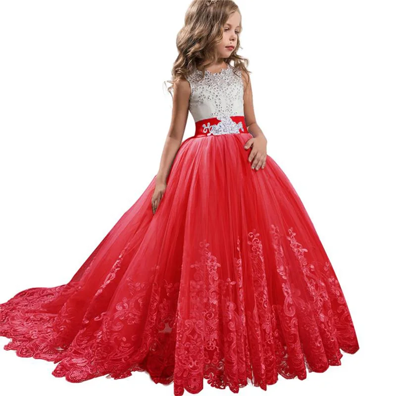 Flower Girls Dress for Wedding Children Evening Princess Party Pageant Long Gown Kids Dresses Formal Clothes 8 14 Year | Детская одежда