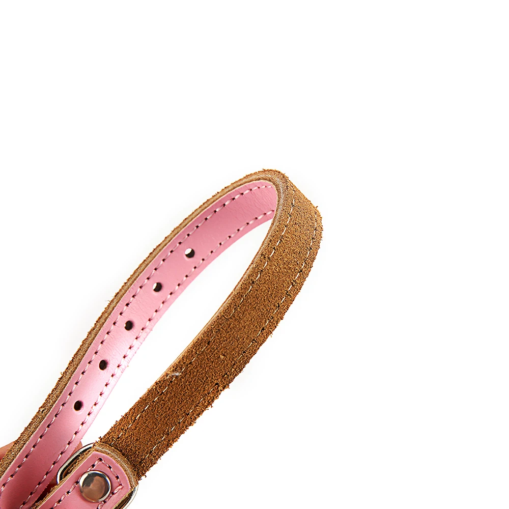 Кожаный ошейник для домашних питомцев кошек утолщенный маленьких и средних