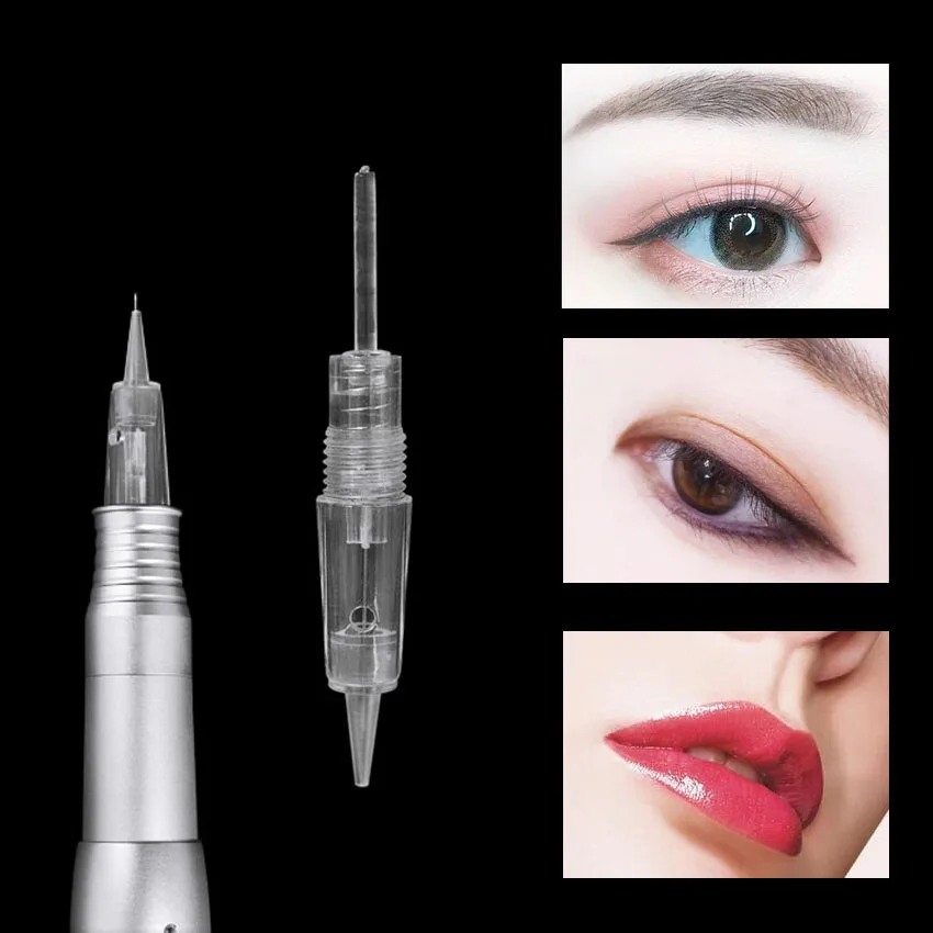 

Тату-иглы 1P/3P 10 шт., Одноразовые стерилизованные иглы для перманентного макияжа бровей, губ, подводки для глаз, микроблейдинга с винтовым кар...