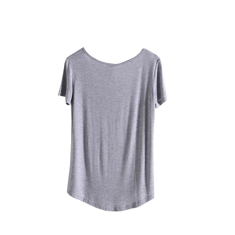 SIMPVALE женские тонкие однотонные свободные короткие футболки с v-образным вырезом