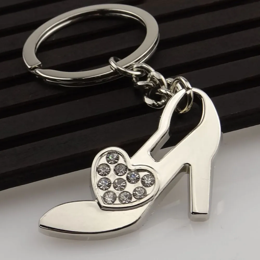 2019 Hot Sale 1pcs High Heels Model Rhinestone Tassel Keychain Handbag Car Key Pendant For Gift Drop shipping | Украшения и