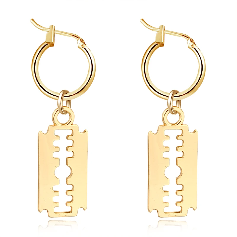 1 пара новые европейские трендовые серьги кольца с геометрическим лезвием и