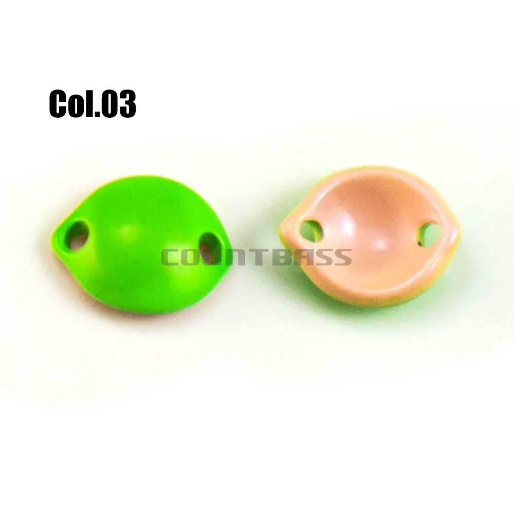Countbass литья ложка с орнаментом в виде корейского одинарный крючок, Размер 14 x11mm, 1,6g 1/16 унций лосось форель Щука бас рыболовные приманки, приманка для рыбы - Цвет: 03