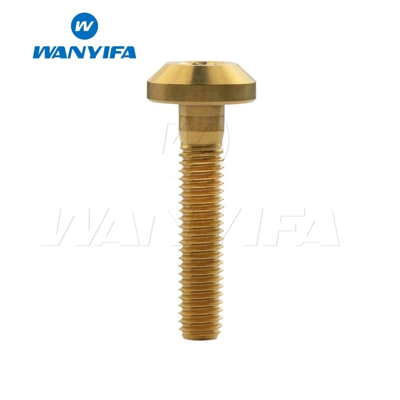 Gold M8X30 Ваньифа Винт С Титановым болтом M8x15 20 25 30 35 40 мм плоской верхней головкой зонта для велосипедного тормоза - Цвет: Gold M8X30