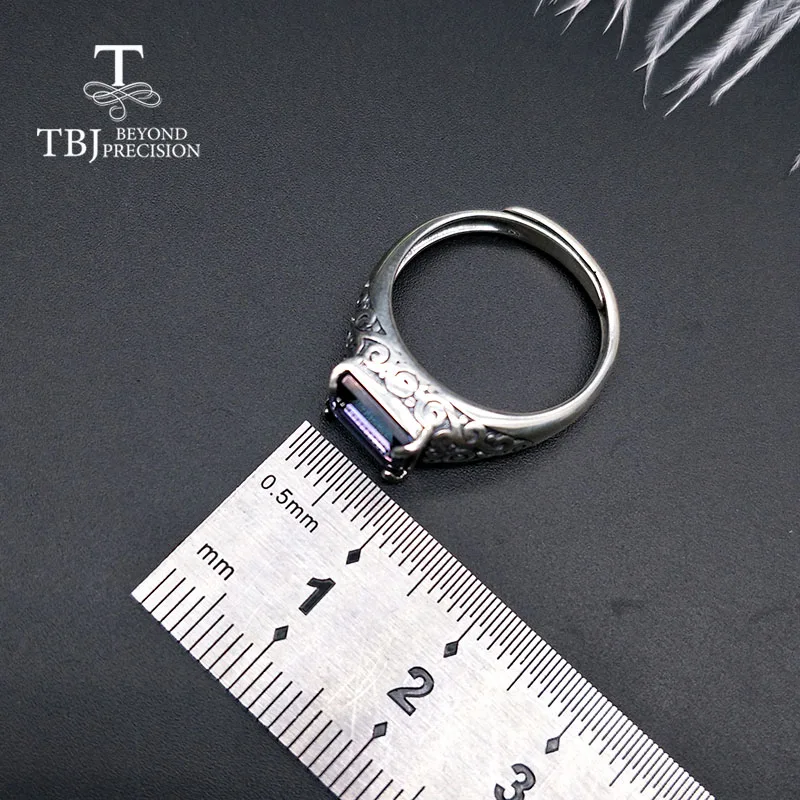 

TBJ, new blue topaz gemstone Ring 925 sterling silver fine jewelry gift classic design for women mom