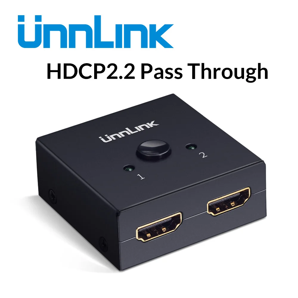 Unnlink HD MI совместимый двунаправленный переключатель UHD 4K @ 60 Гц YUV4:2:2 HDR HDCP2.2 для smart led
