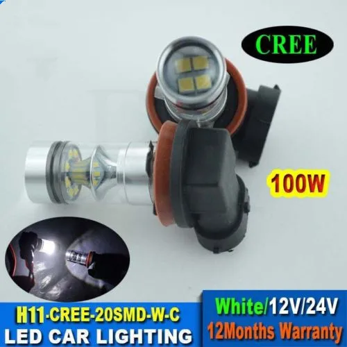 2 x H11 100 Вт Cree чипы светодиодсветодиодный Автомобильные противотуманные ходовые