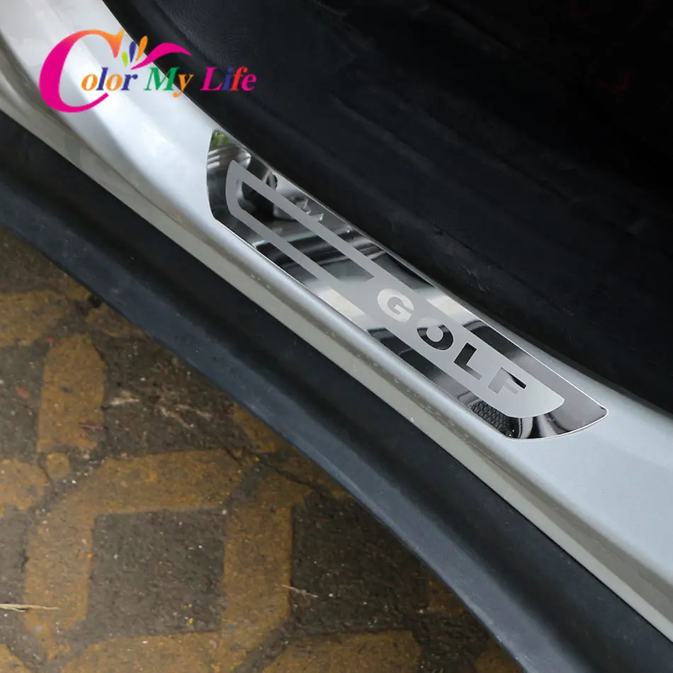 Накладка на порог автомобиля из нержавеющей стали для Volkswagen VW Golf 7 MK7 2013 аксессуары