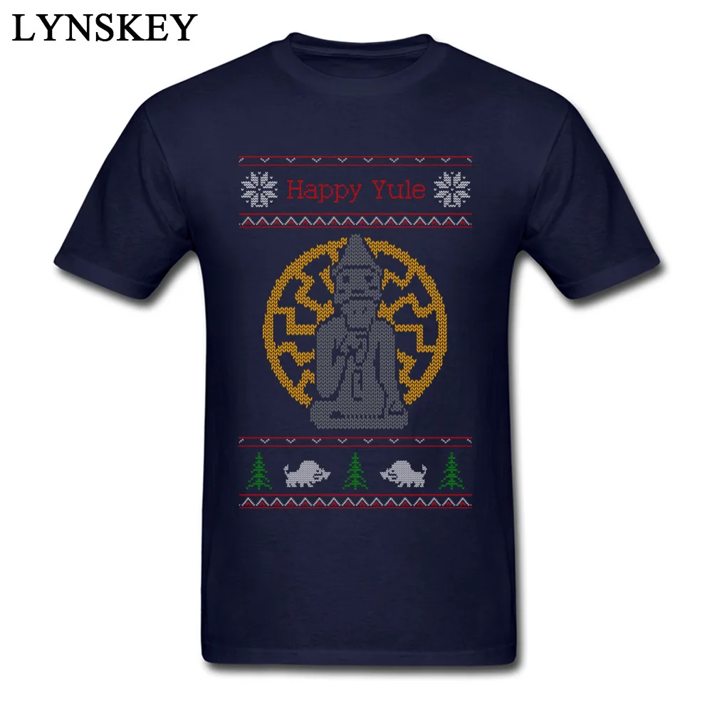 Happy Yule Mans новинка дизайнерская хлопковая черная футболка забавные Топы И