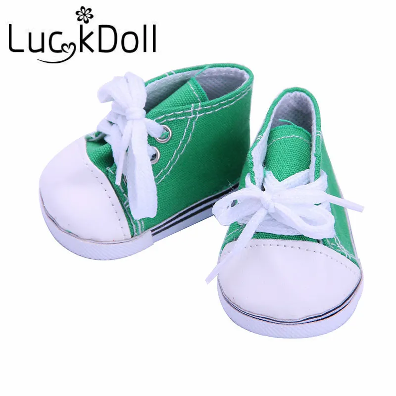 LUCKDOLL сплошной цвет холст обувь подходит 18 дюймов Американский 43 см Кукла одежда аксессуары, игрушки для девочек, поколение, подарок на день рождения - Цвет: m175