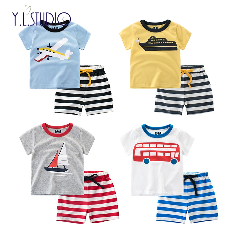 Комплект детской одежды для маленьких мальчиков летняя футболка с короткими