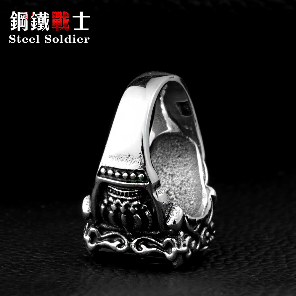 Мужское Винтажное кольцо из нержавеющей стали стальное в виде воина Готическая