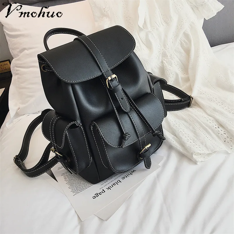 VMOHUO винтажный женский кожаный рюкзак Mochila Feminina Большой Школьный для девочек