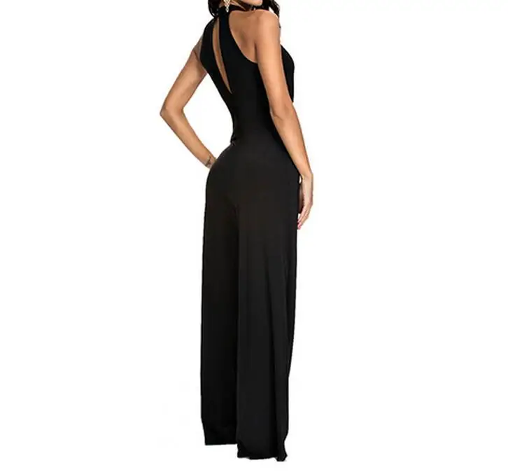 Женский комбинезон с высоким воротником и поясом черного цвета|belted jumpsuit|fashion jumpsuitjumpsuit fashion |