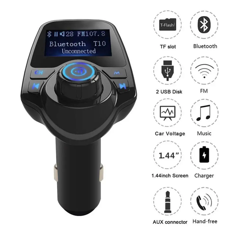 EinCar FM передатчик Bluetooth Радио адаптер автомобильный комплект с 5V 2.1A USB