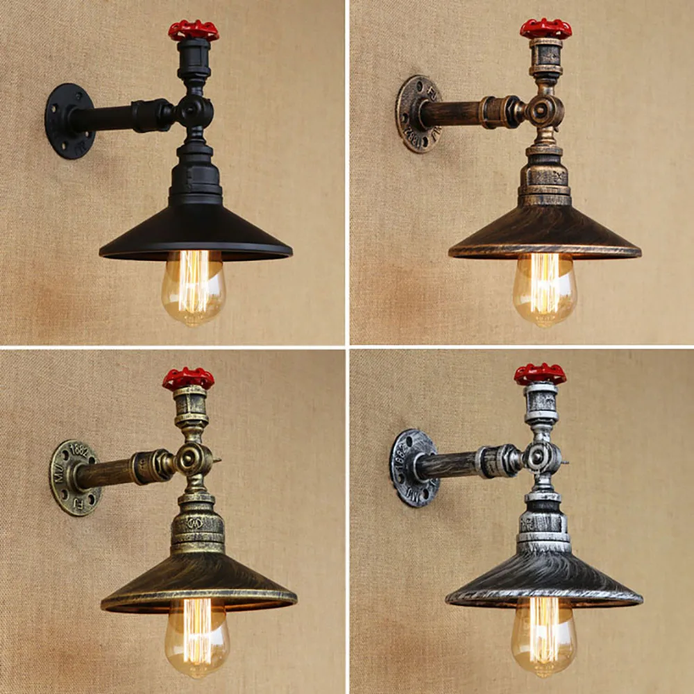 

hot selling Industrial iron rust Water pipe retro wall lamps Vintage E27 LED sconce wall lights for living room bedroom bar