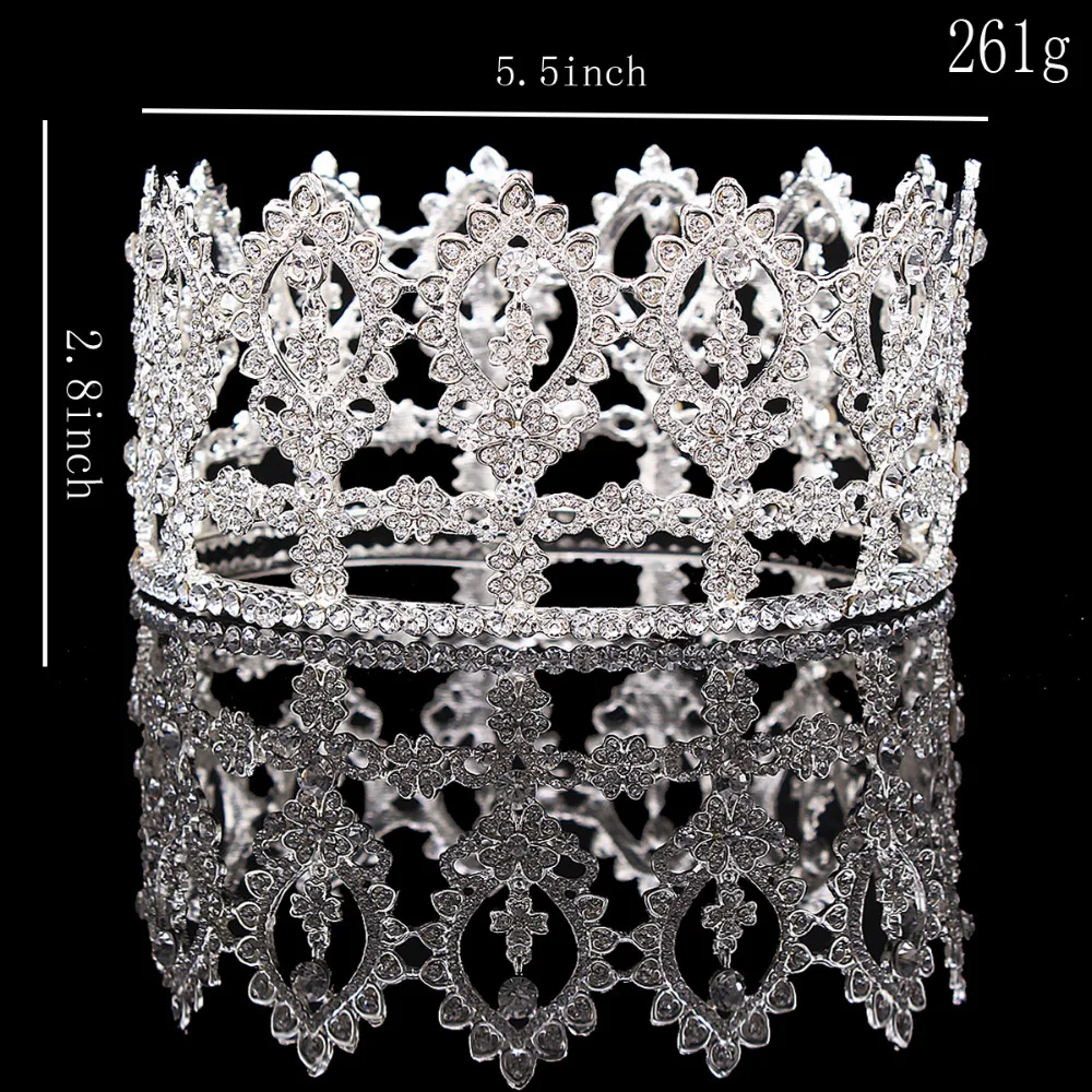 Круглые короны свадебная диадема из кристаллов винтажная Корона Свадебные