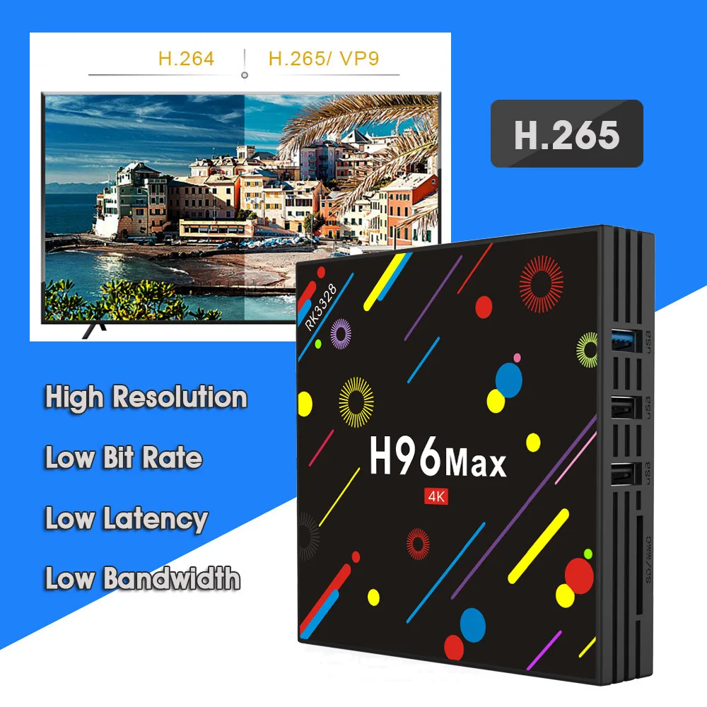 Новый H96 MAX H2 Android 7 1 Смарт ТВ бокс Rockchip RK3328 Четырехъядерный 4 Гб RAM 32ROM Suppot H.265 UHD BT 4K 5G