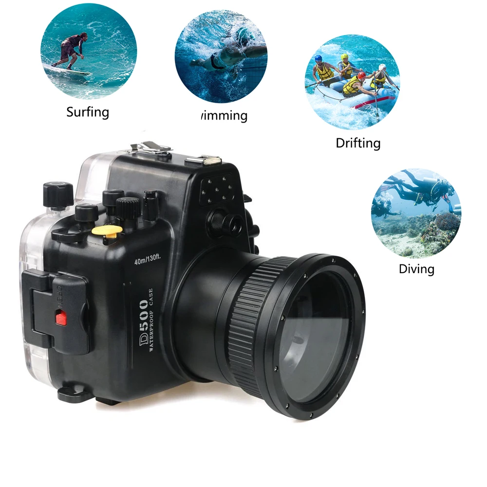 Водонепроницаемый корпус камеры Meikon 40 м/130 футов для Nikon D500 оборудование